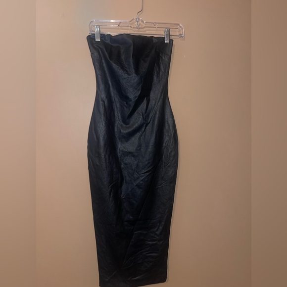 Naked Wardrobe Faux Leather black tube dress - Picture 5 of 8
